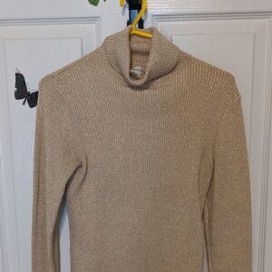 Worthington Shimmering Gold Turtleneck Sweater